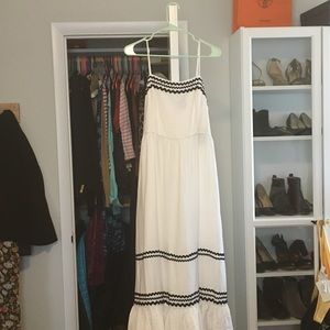CeCe white and black tiered maxi dress, size 12